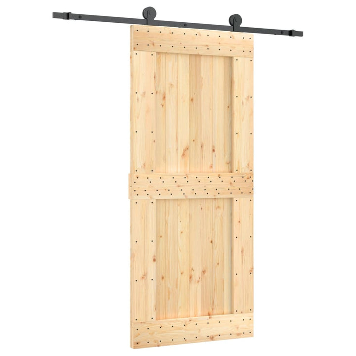 Ușă Glisantă Cu Set Feronerie, 90X210 Cm, Lemn Masiv De Pin