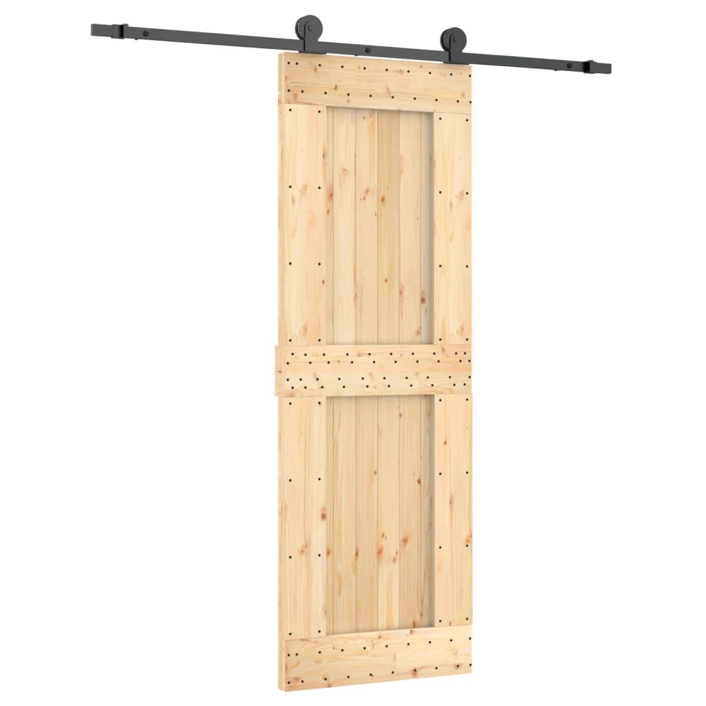 Ușă Glisantă Cu Set De Feronerie 70X210 Cm, Lemn Masiv De Pin