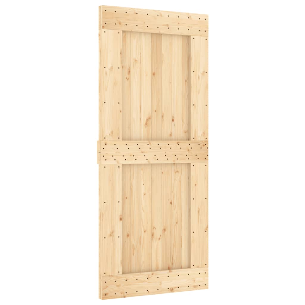 Ușă Glisantă Cu Set Feronerie, 90X210 Cm, Lemn Masiv De Pin