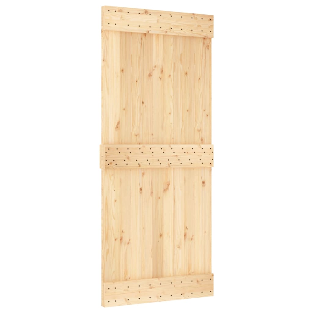 Ușă Glisantă Cu Set Feronerie, 90X210 Cm, Lemn Masiv De Pin