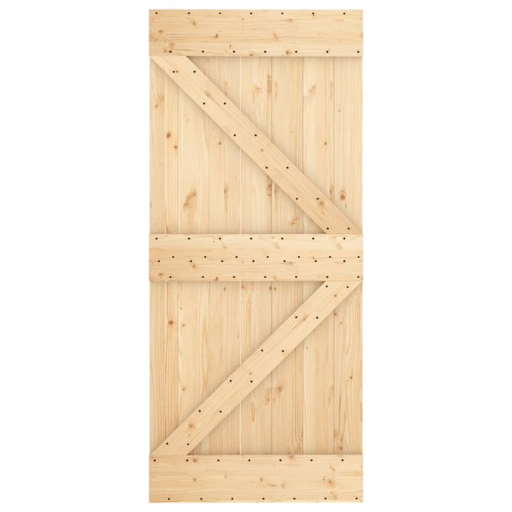 Ușă Glisantă Cu Set Feronerie, 90X210 Cm, Lemn Masiv De Pin