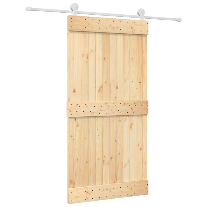 Ușă Glisantă Cu Set Feronerie, 100X210 Cm, Lemn Masiv De Pin