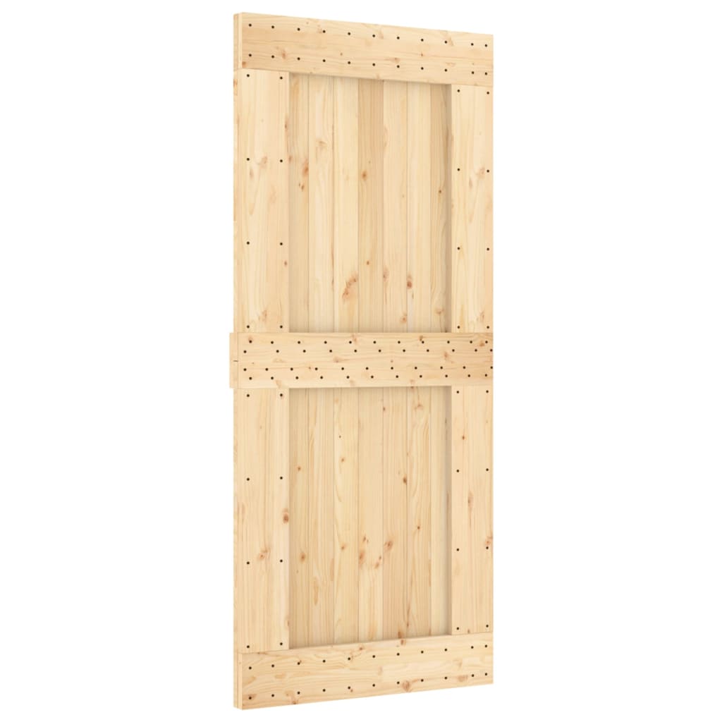 Ușă Glisantă Cu Set Feronerie, 90X210 Cm, Lemn Masiv De Pin