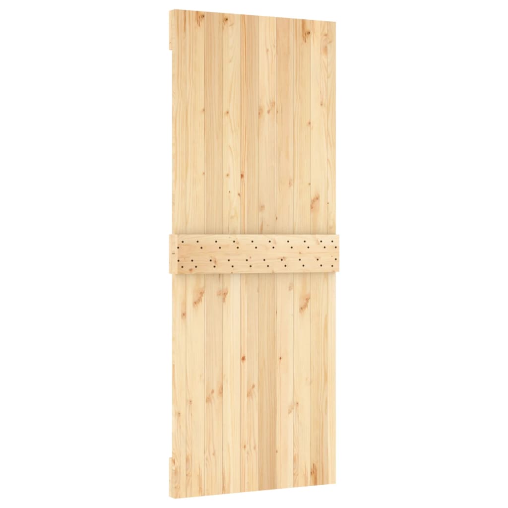 Ușă Glisantă Cu Set De Feronerie 80X210 Cm, Lemn Masiv De Pin