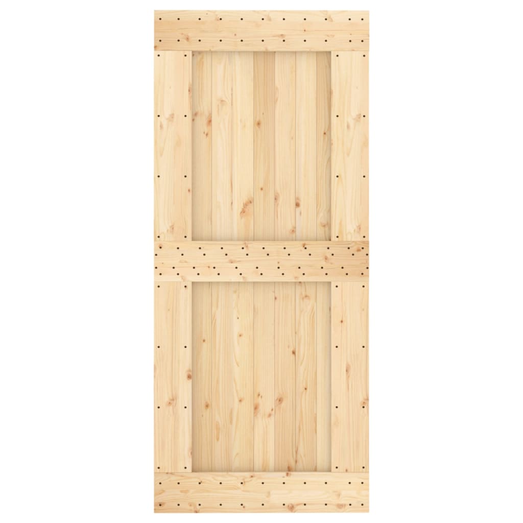 Ușă Glisantă Cu Set Feronerie, 90X210 Cm, Lemn Masiv De Pin