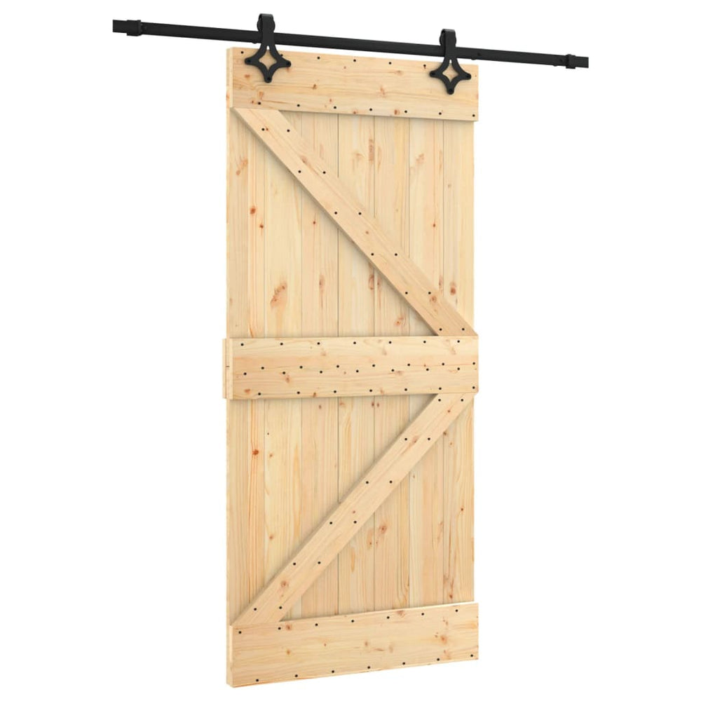 Ușă Glisantă Cu Set De Feronerie 95X210 Cm, Lemn Masiv De Pin