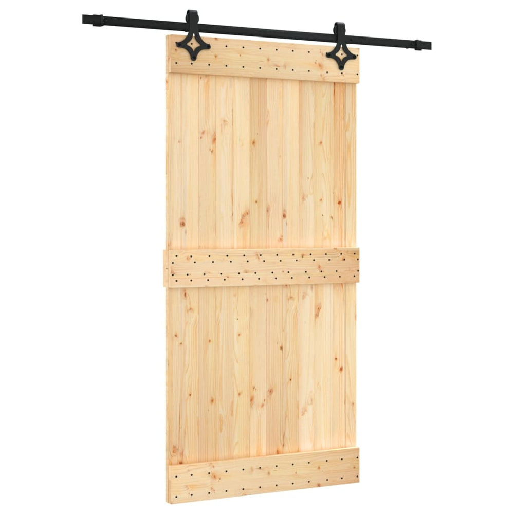Ușă Glisantă Cu Set Feronerie, 100X210 Cm, Lemn Masiv De Pin
