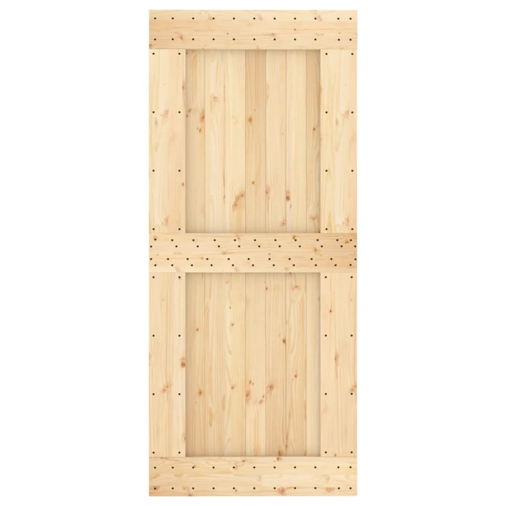 Ușă Glisantă Cu Set Feronerie, 90X210 Cm, Lemn Masiv De Pin