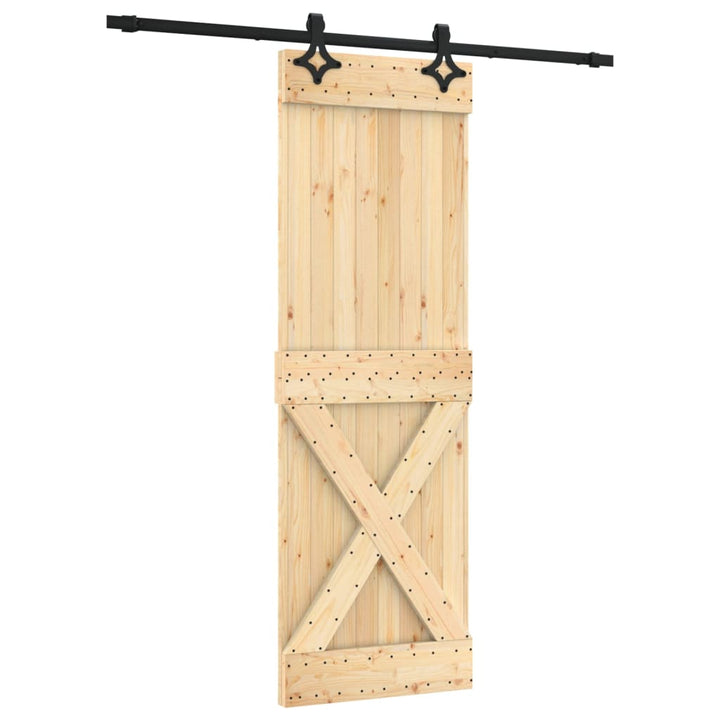 Ușă Glisantă Cu Set De Feronerie 70X210 Cm, Lemn Masiv De Pin