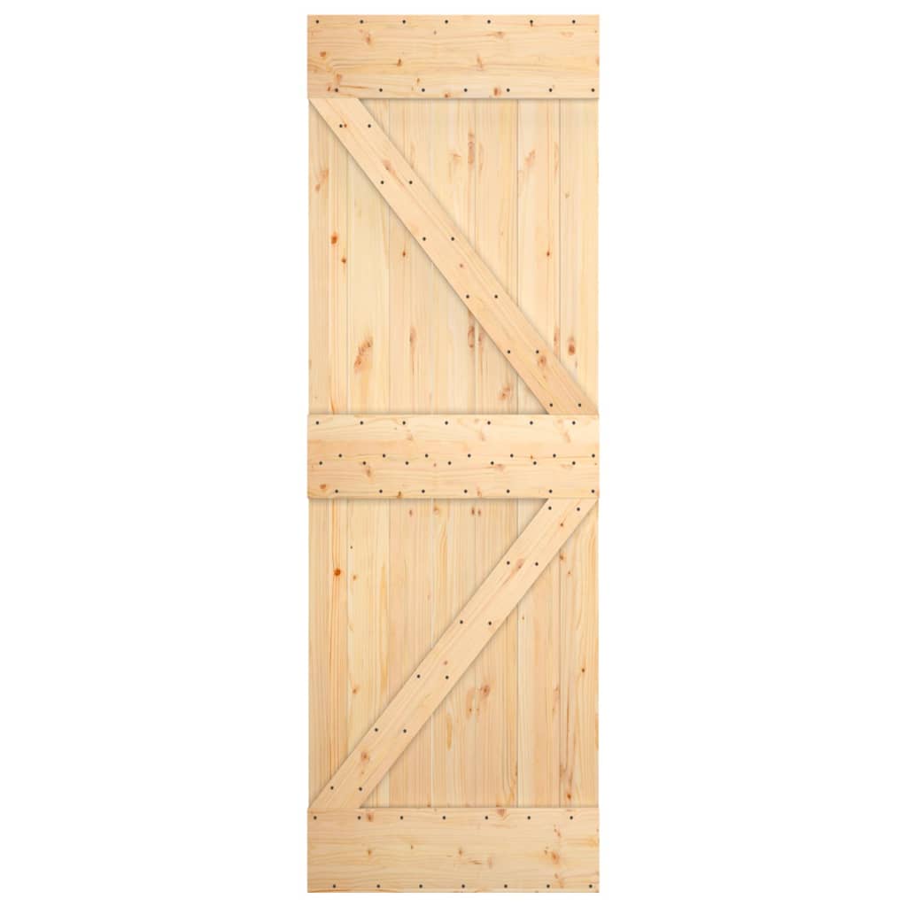 Ușă Glisantă Cu Set De Feronerie 70X210 Cm, Lemn Masiv De Pin