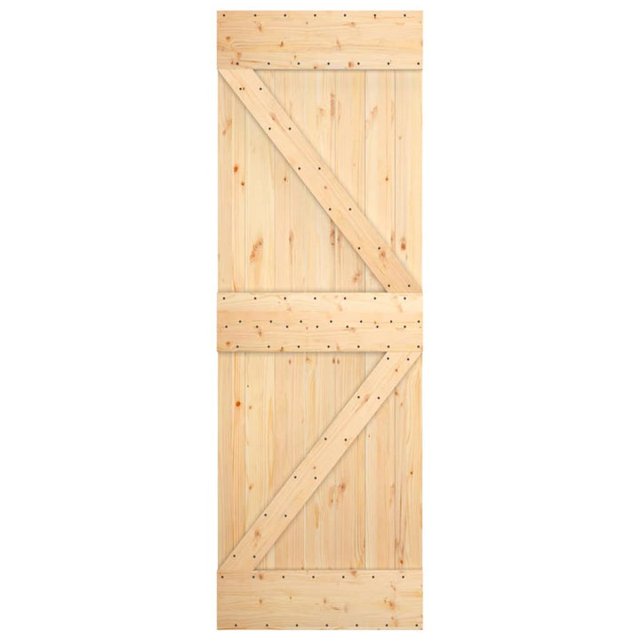 Ușă Glisantă Cu Set De Feronerie 70X210 Cm, Lemn Masiv De Pin