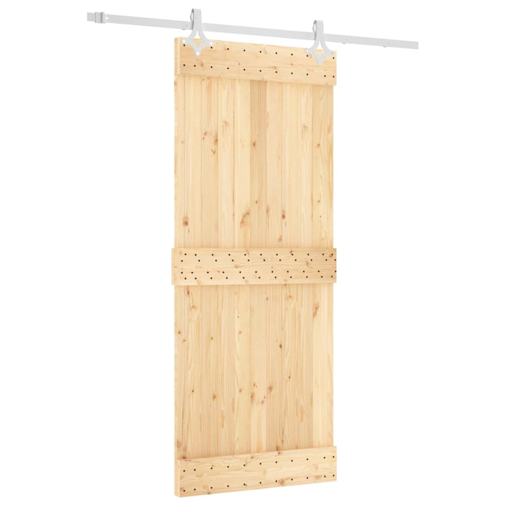 Ușă Glisantă Cu Set De Feronerie 85X210 Cm, Lemn Masiv De Pin