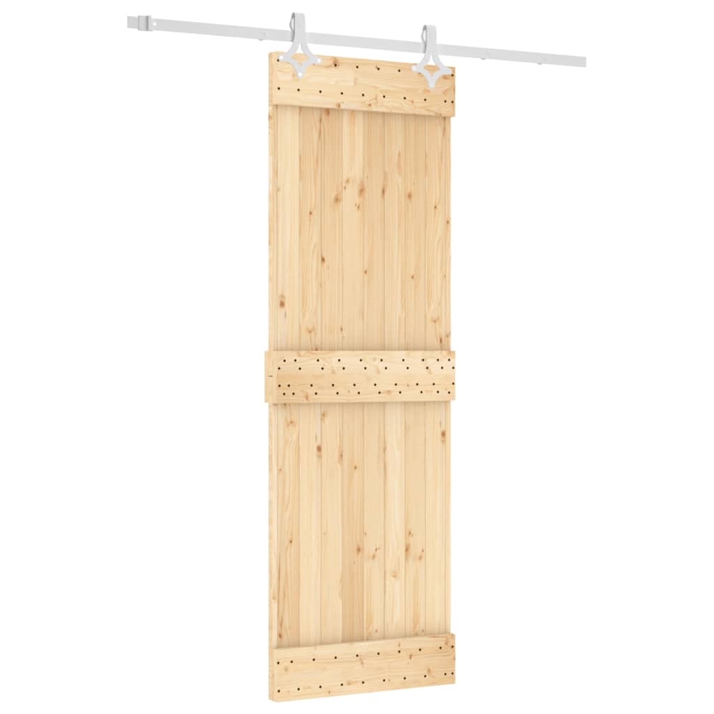Ușă Glisantă Cu Set De Feronerie 70X210 Cm, Lemn Masiv De Pin