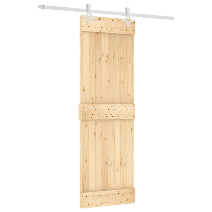 Ușă Glisantă Cu Set De Feronerie 70X210 Cm, Lemn Masiv De Pin