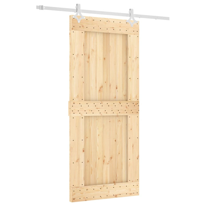 Ușă Glisantă Cu Set Feronerie, 90X210 Cm, Lemn Masiv De Pin