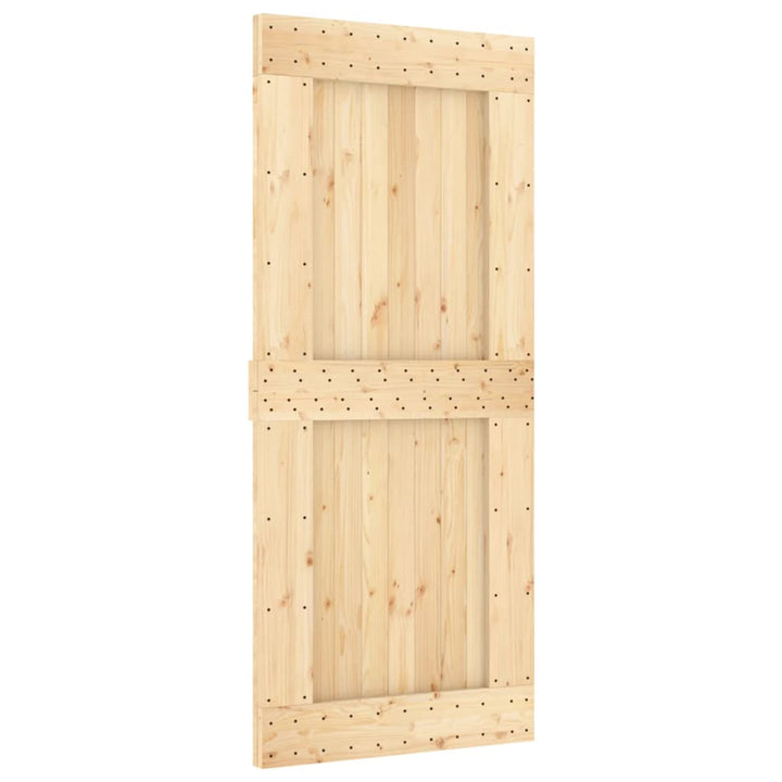 Ușă Glisantă Cu Set Feronerie, 90X210 Cm, Lemn Masiv De Pin