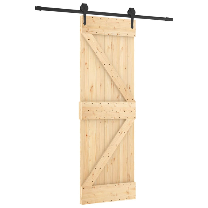 Ușă Glisantă Cu Set De Feronerie 70X210 Cm, Lemn Masiv De Pin