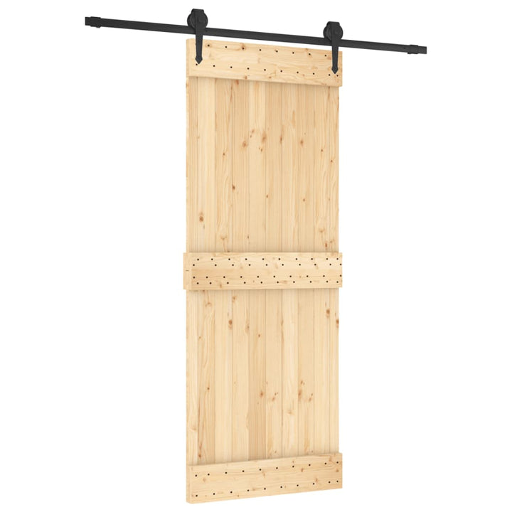 Ușă Glisantă Cu Set De Feronerie 80X210 Cm, Lemn Masiv De Pin