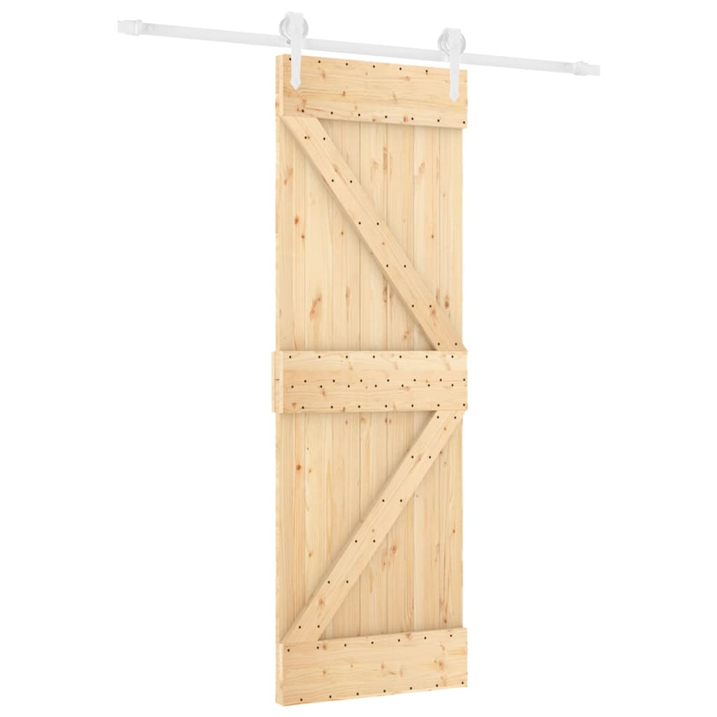 Ușă Glisantă Cu Set De Feronerie 70X210 Cm, Lemn Masiv De Pin