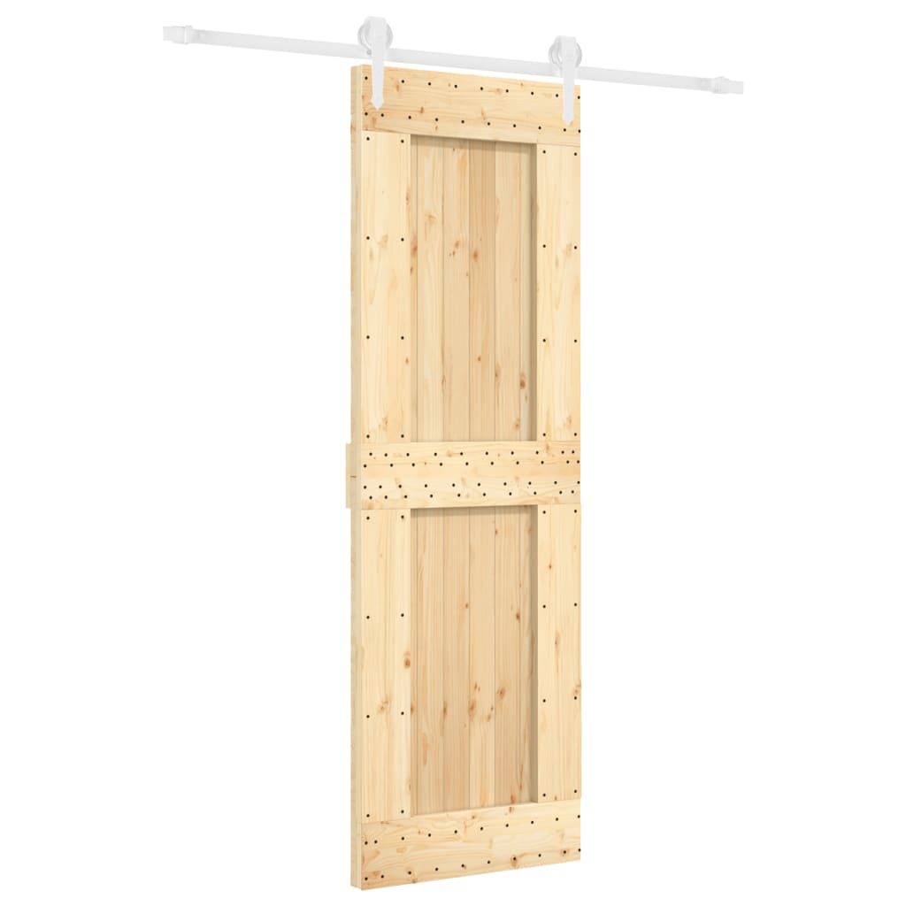 Ușă Glisantă Cu Set De Feronerie 70X210 Cm, Lemn Masiv De Pin