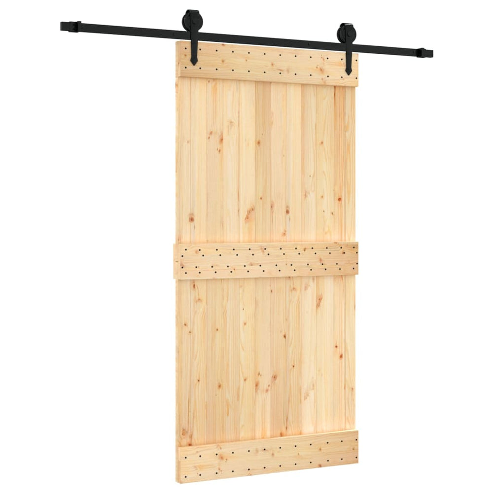 Ușă Glisantă Cu Set Feronerie, 100X210 Cm, Lemn Masiv De Pin