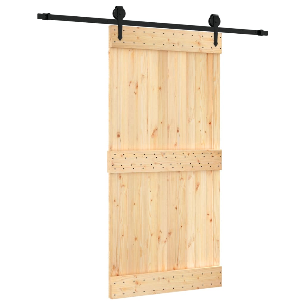 Ușă Glisantă Cu Set Feronerie, 100X210 Cm, Lemn Masiv De Pin