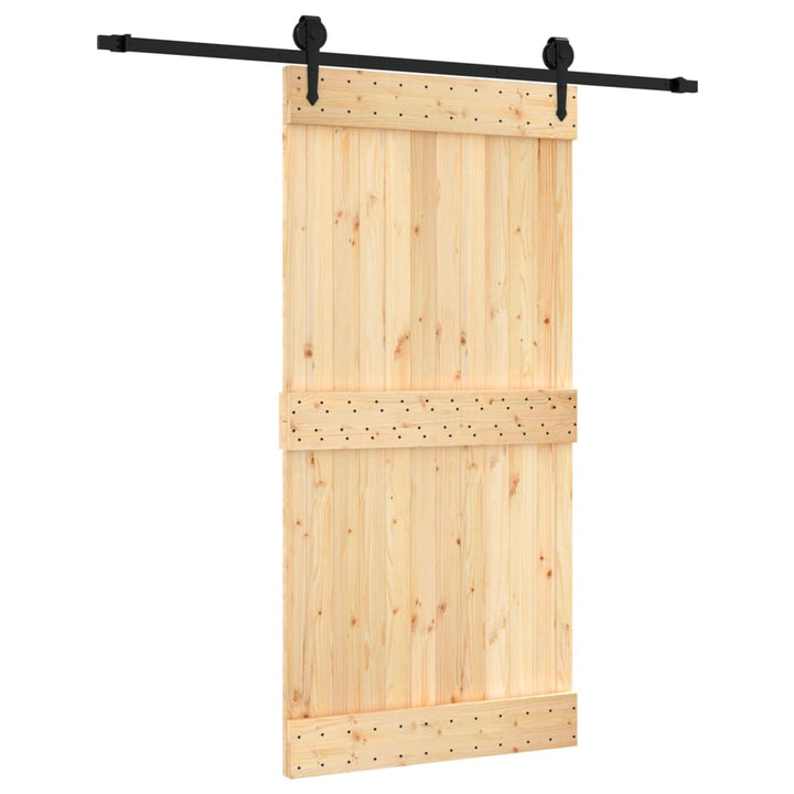 Ușă Glisantă Cu Set Feronerie, 100X210 Cm, Lemn Masiv De Pin