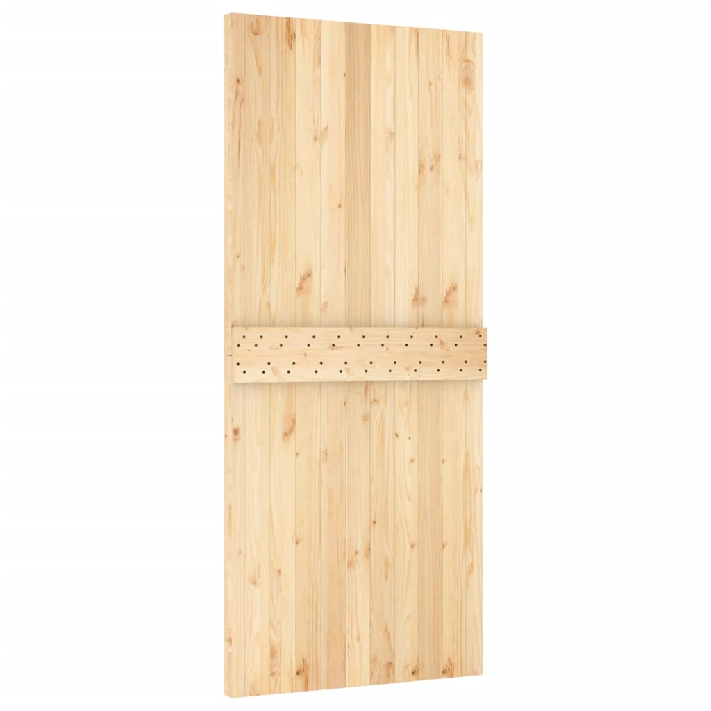 Ușă Glisantă Cu Set Feronerie, 90X210 Cm, Lemn Masiv De Pin