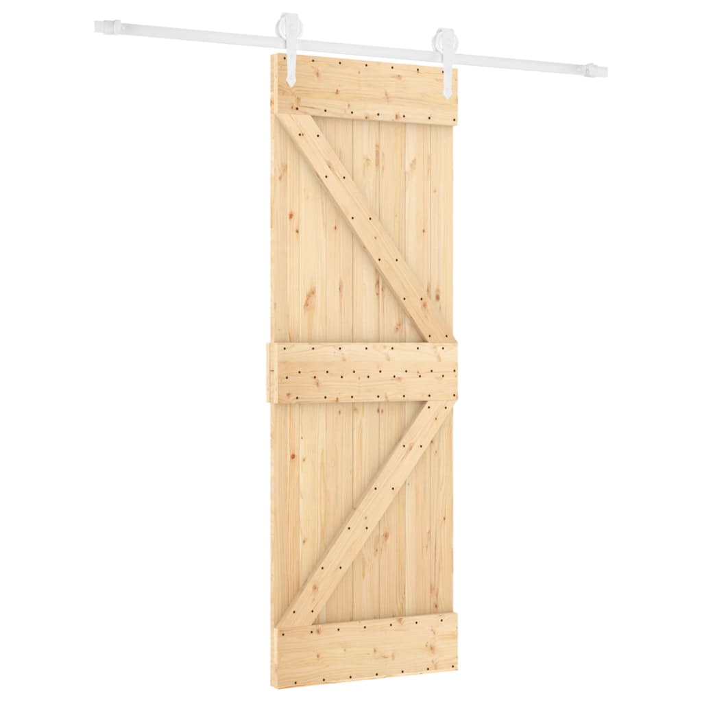 Ușă Glisantă Cu Set De Feronerie 70X210 Cm, Lemn Masiv De Pin