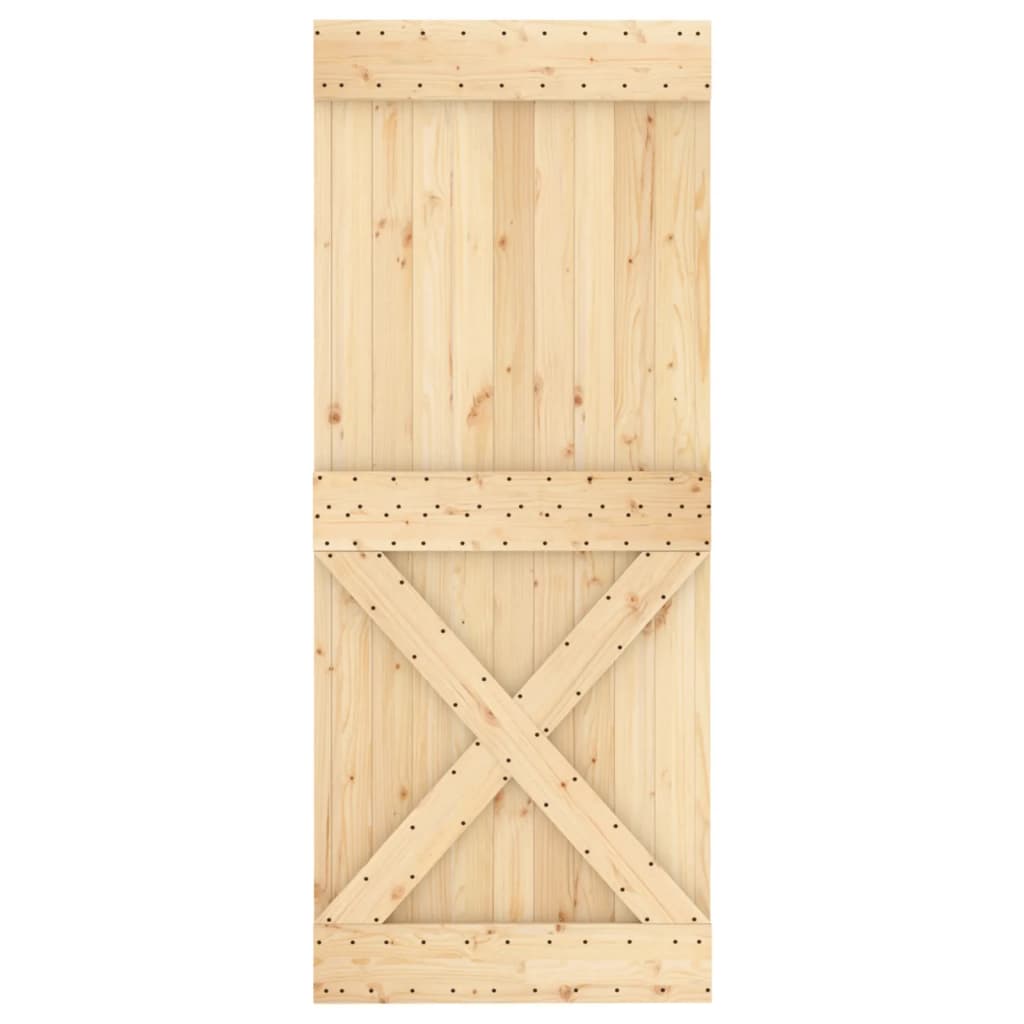 Ușă Glisantă Cu Set Feronerie, 100X210 Cm, Lemn Masiv De Pin