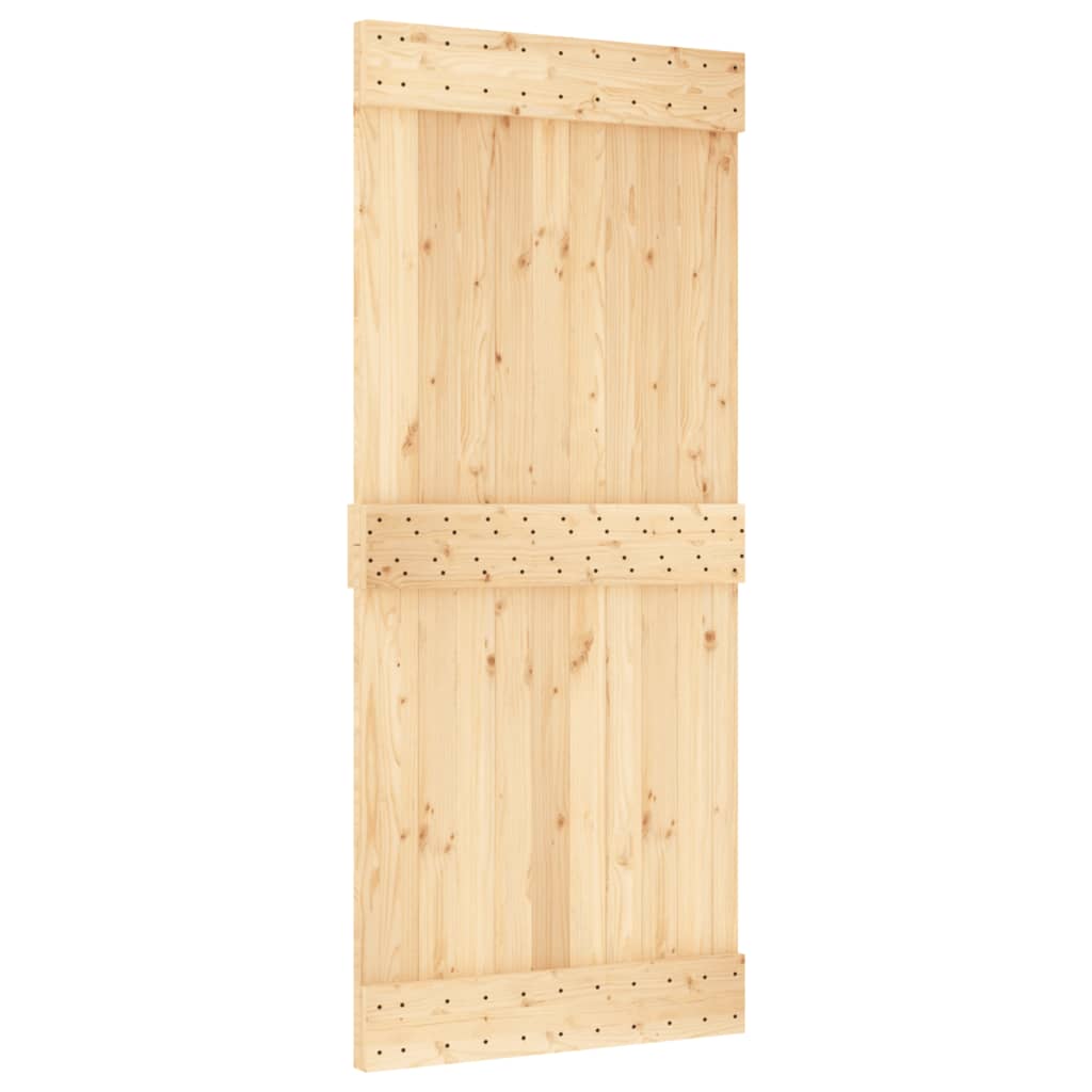 Ușă Glisantă Cu Set Feronerie, 90X210 Cm, Lemn Masiv De Pin