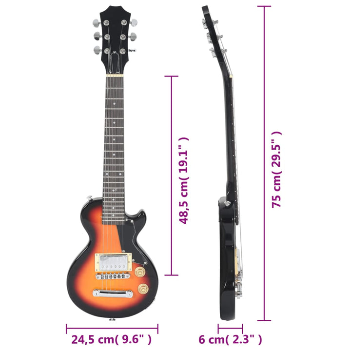 Chitara Electrică Pentru Copii, Cu Husă, Maro/Negru, 3/4 30"