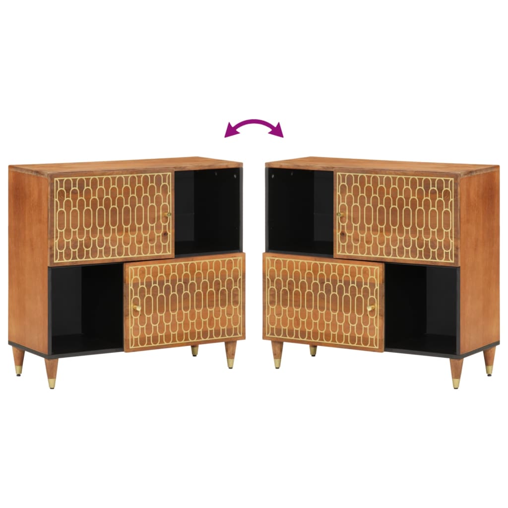 Dulap Lateral, 80X33X75 Cm, Lemn Masiv De Mango
