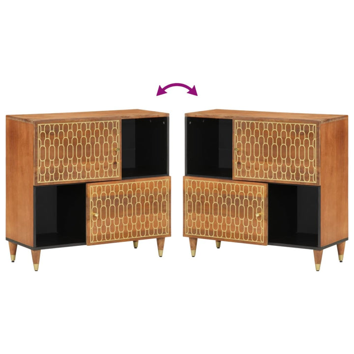 Dulap Lateral, 80X33X75 Cm, Lemn Masiv De Mango