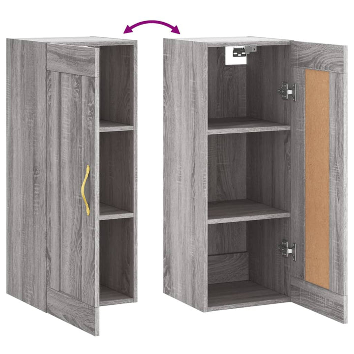 Dulap De Perete, Gri Sonoma, 34,5X34X90 Cm, Lemn Prelucrat