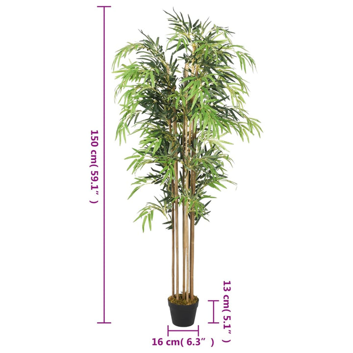 Arbore Din Bambus Artificial 1095 De Frunze 150 Cm Verde