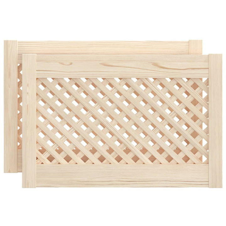 Uși De Dulap Cu Zăbrele 2 Buc. 59,5X39,5 Cm, Lemn Masiv De Pin