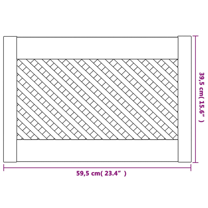 Uși De Dulap Cu Zăbrele 2 Buc. 59,5X39,5 Cm, Lemn Masiv De Pin