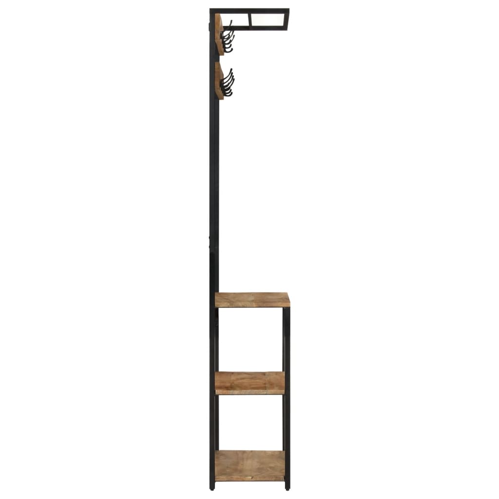 Cuier De Haine Cu Pantofar, 68X30X182 Cm, Lemn Masiv Mango Brut