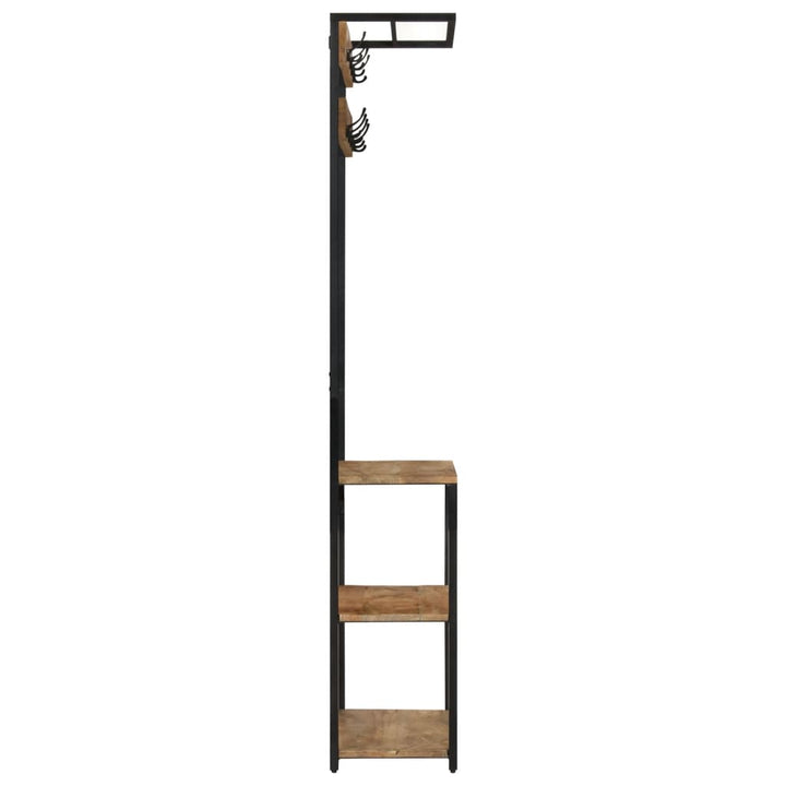 Cuier De Haine Cu Pantofar, 68X30X182 Cm, Lemn Masiv Mango Brut
