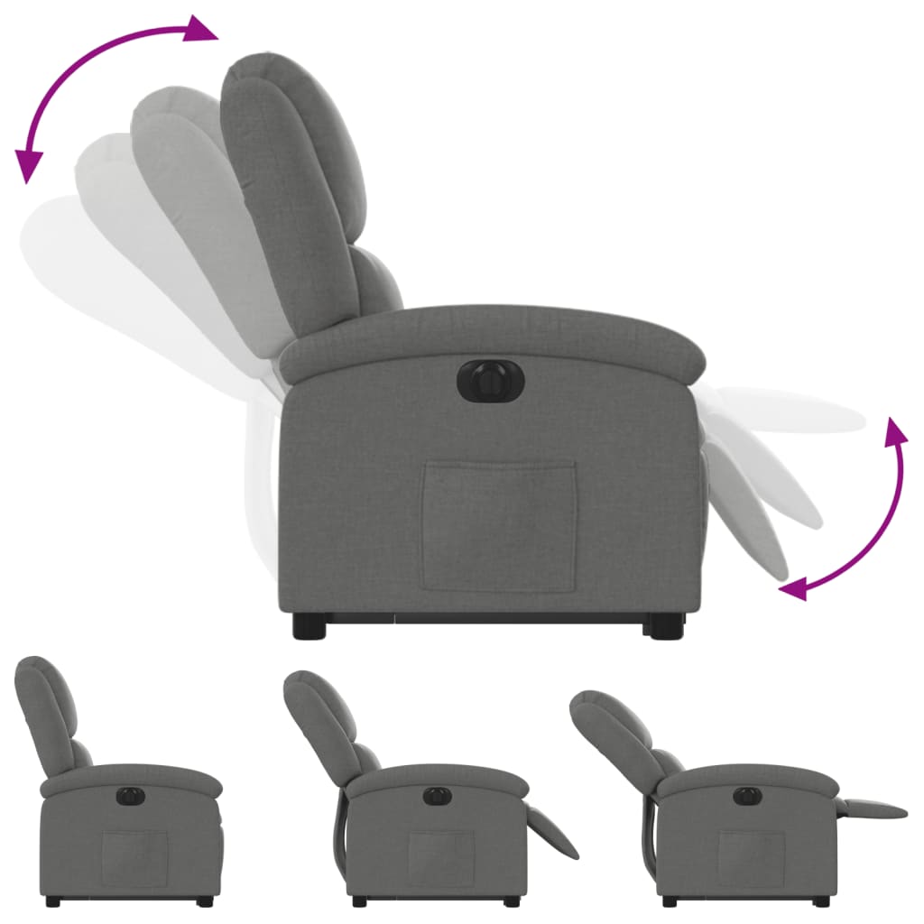 Fotoliu Electric Rabatabil Cu Ridicare, , Textil