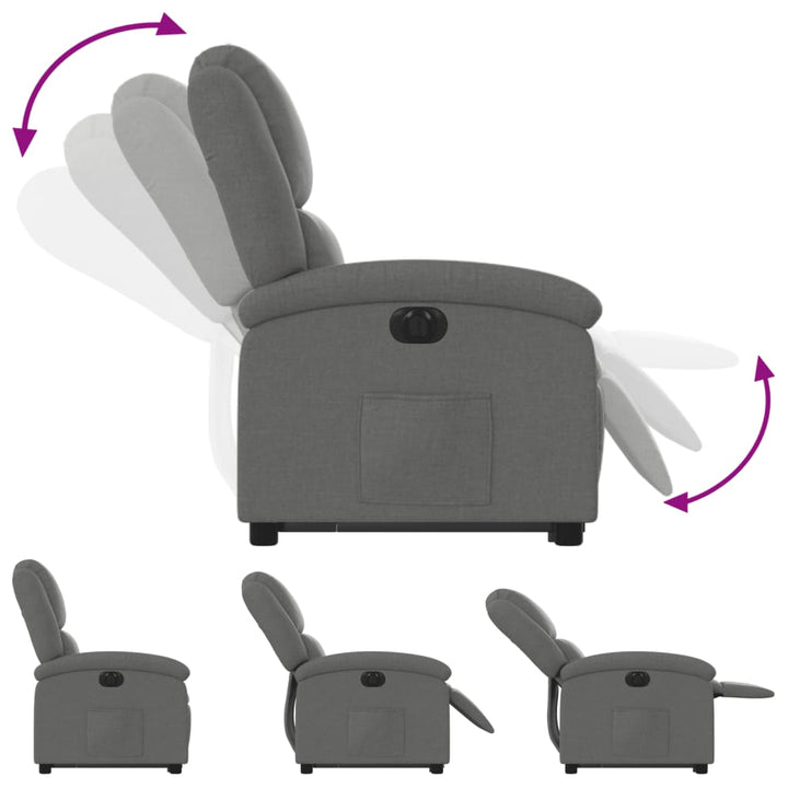 Fotoliu Electric Rabatabil Cu Ridicare, , Textil