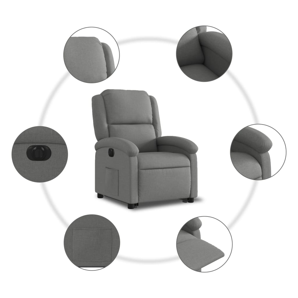 Fotoliu Electric Rabatabil Cu Ridicare, , Textil