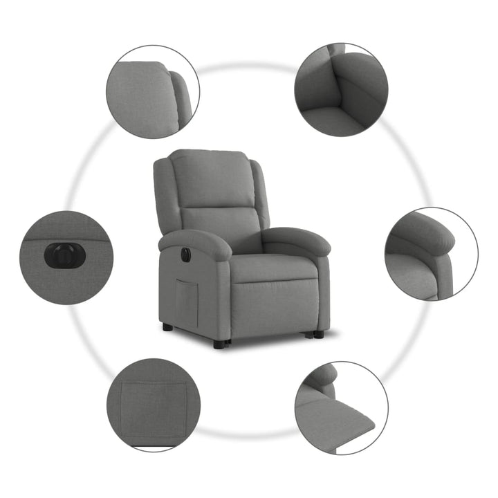 Fotoliu Electric Rabatabil Cu Ridicare, , Textil