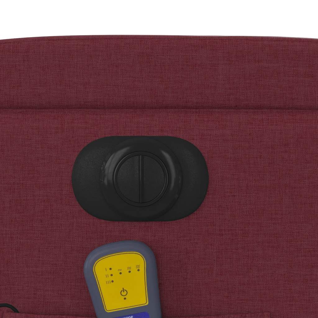 Vixl Fotoliu Electric De Masaj Rabatabil, Roșu Vin, Textil