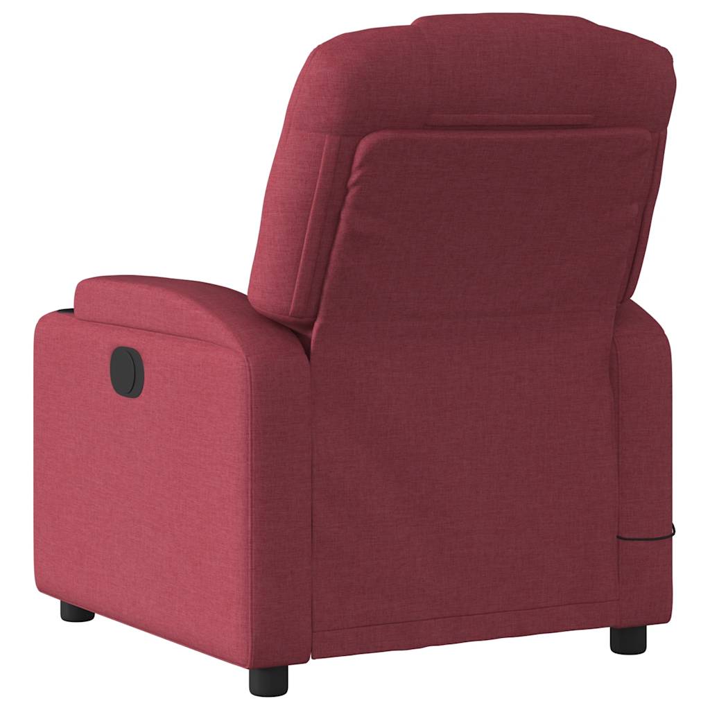 Vixl Fotoliu Electric De Masaj Rabatabil, Roșu Vin, Textil