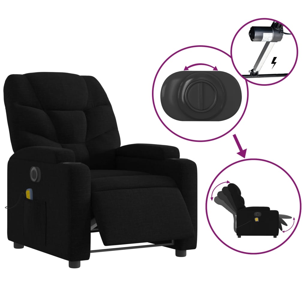 Vixl Fotoliu Electric De Masaj Rabatabil, , Textil