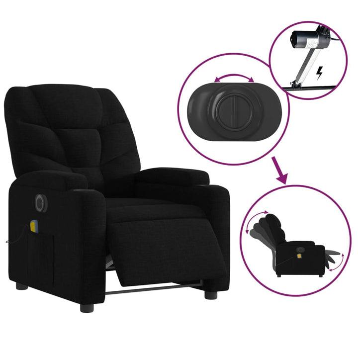 Vixl Fotoliu Electric De Masaj Rabatabil, , Textil