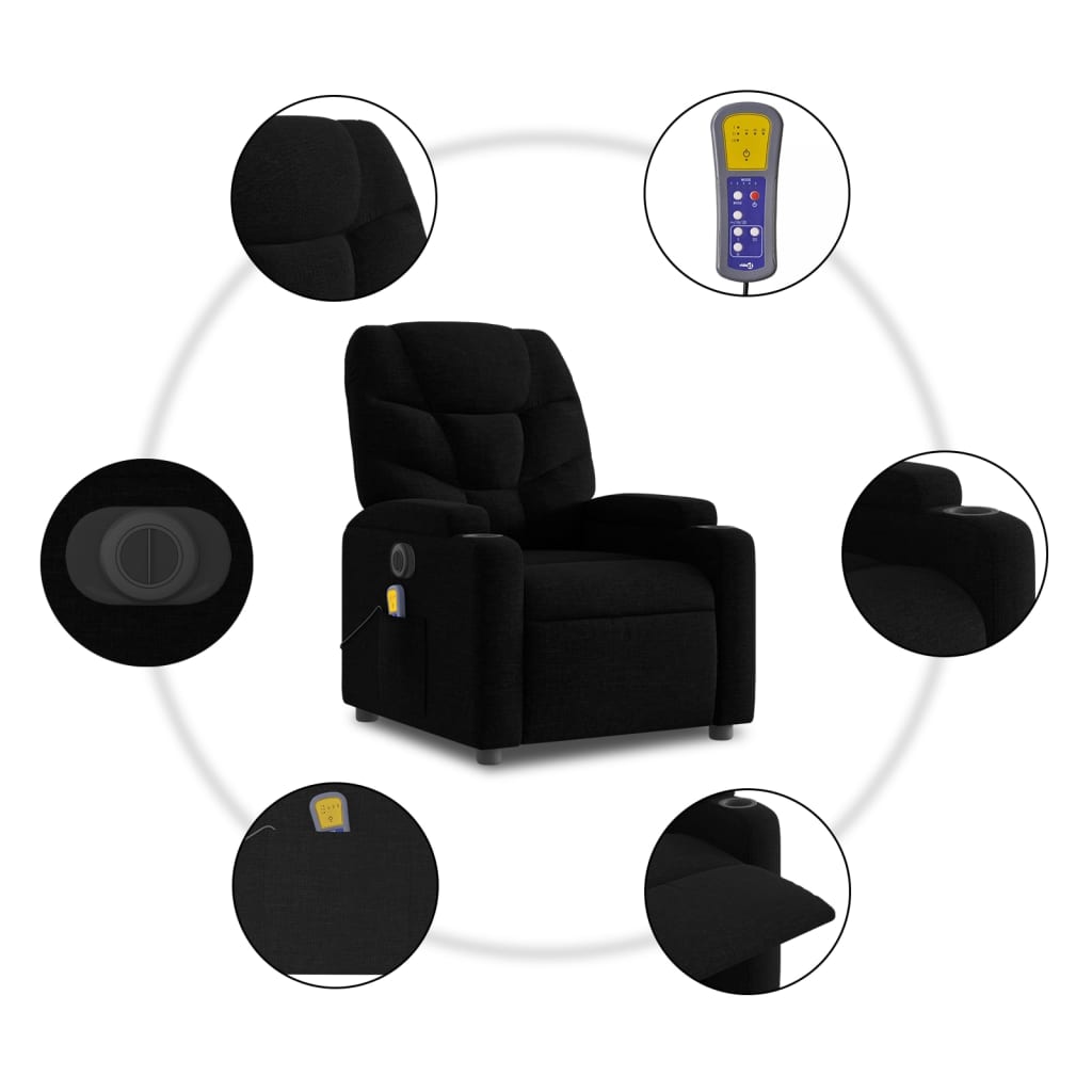 Vixl Fotoliu Electric De Masaj Rabatabil, , Textil