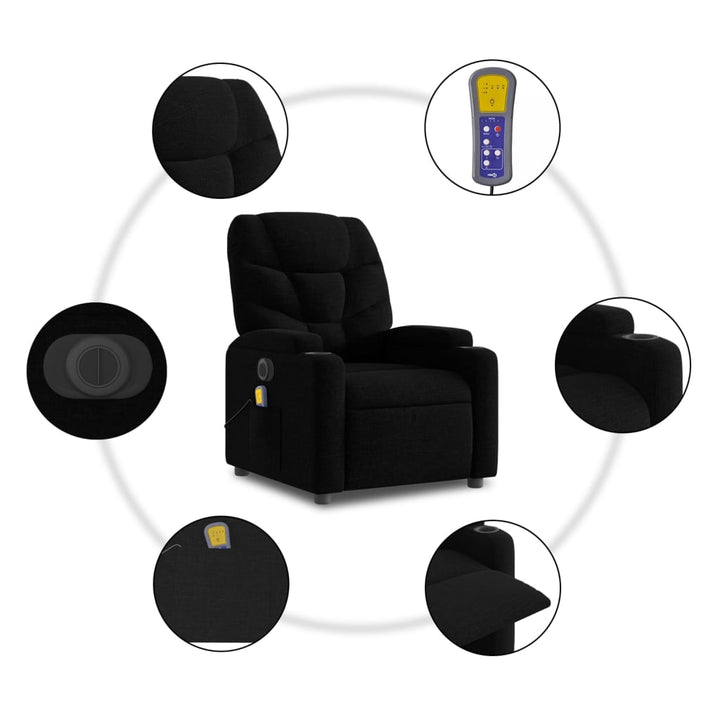 Vixl Fotoliu Electric De Masaj Rabatabil, , Textil